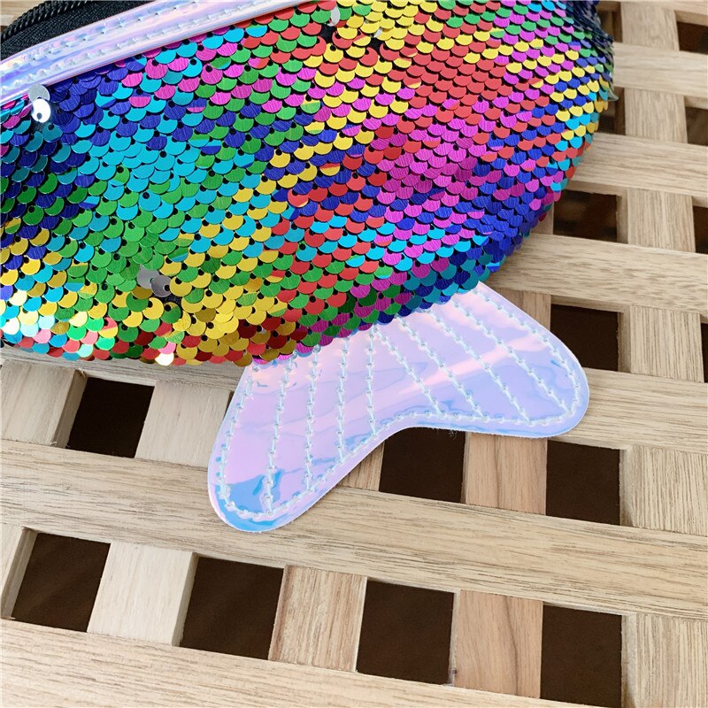 Riñonera de lentejuelas a la para niñas, bolso de cintura para niños, cinturón de pecho