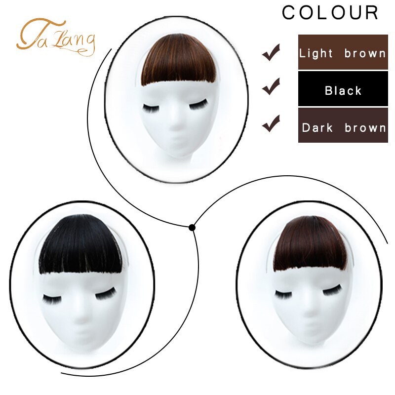 TALANG Women's short bangs top hair extension hair accessories natural and seamless breathable synthetic hair