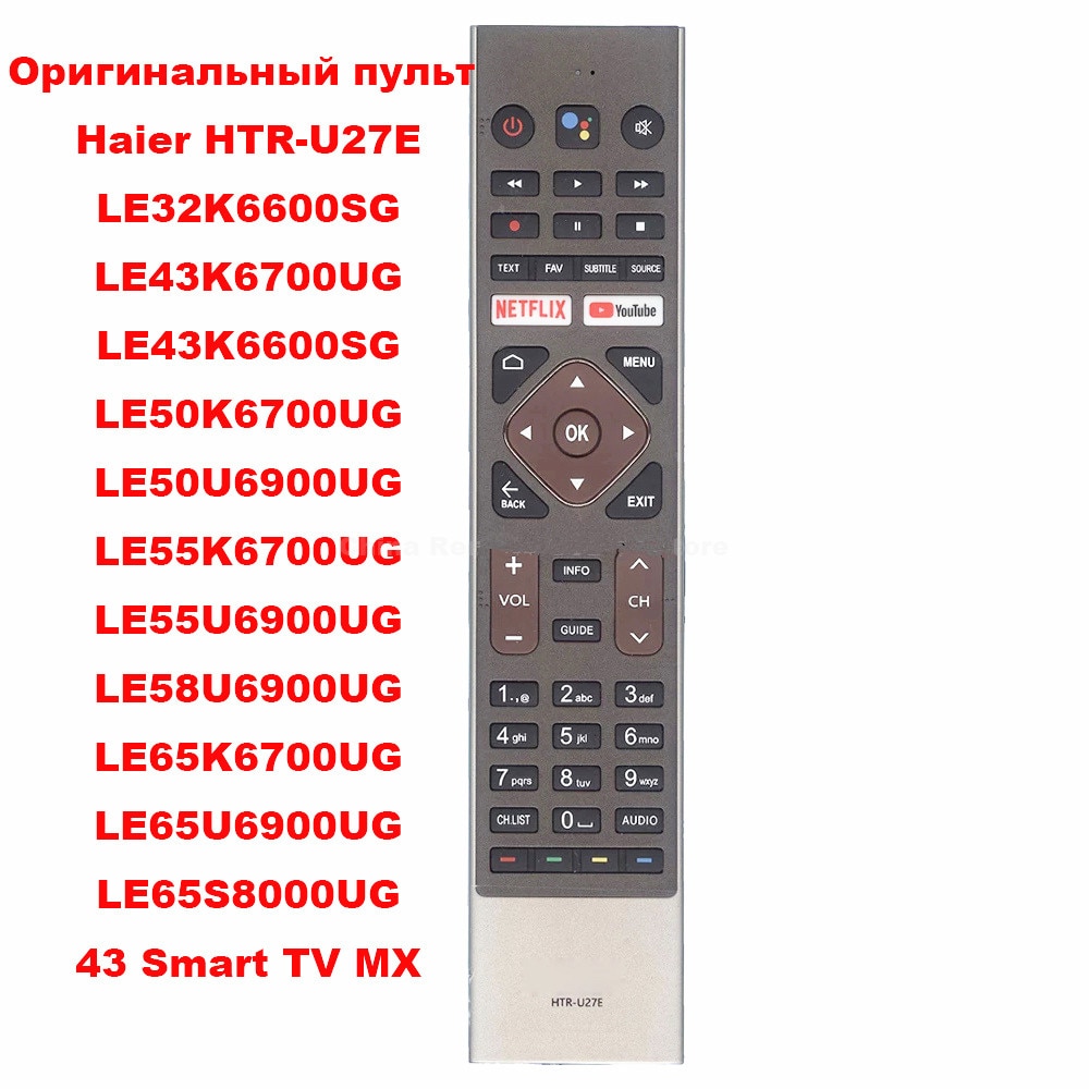 Original fjernbetjening til haier lcd smart tv htr -u27e e32 k 6600sg le43 k 6700ug le50 k 6700ug le50 u 6900ug le55 k 6700u controller