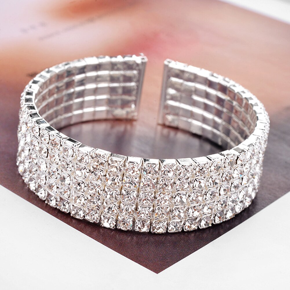 BLUELANS frauen Multilayer Metall Drähte Strings Open Armreif Breite Manschette Armband Hand Kette Ring Armband браслеты на руку: q Diameter 6cm