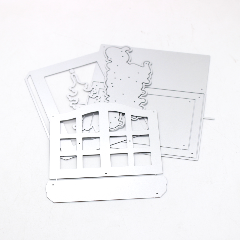 Kscraft jul pop op-vindue kort metal skæremaller stencils til gør-det-selv scrapbooking dekorativ prægning gør-det-selv papirkort
