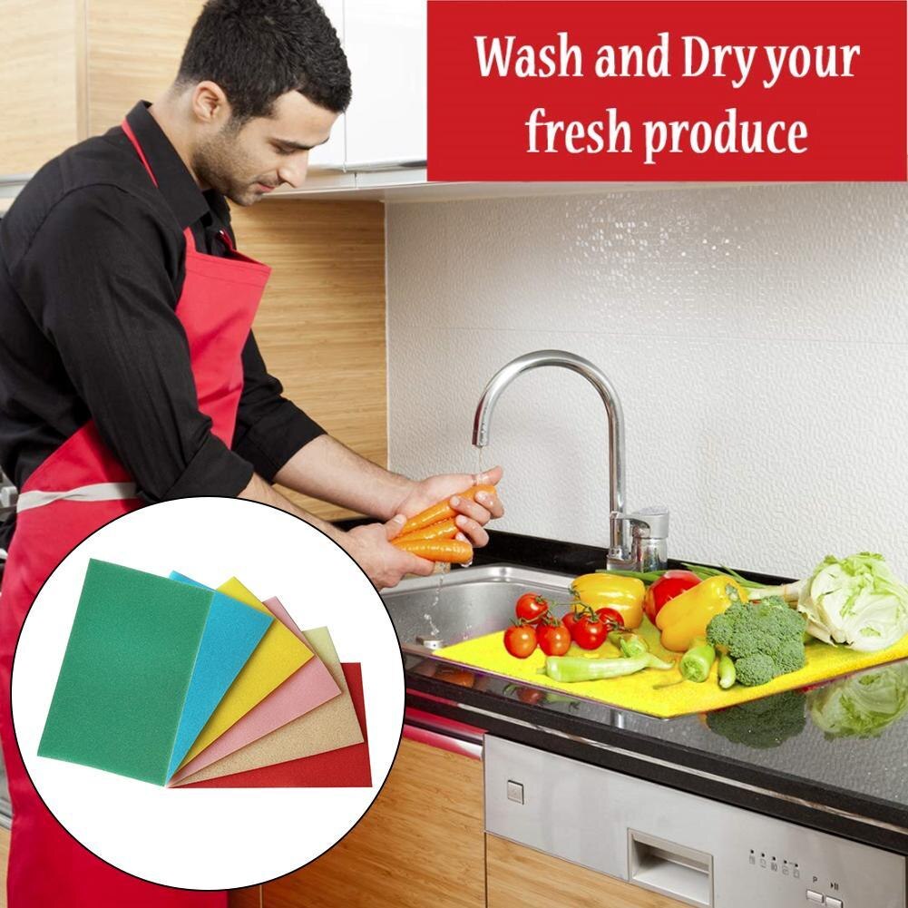 1pc Random Color Kitchen Sponge Pad Refrigerator Drawer Mat Vegetable and Fruit Preservation Sponge Anti-oil Mildew