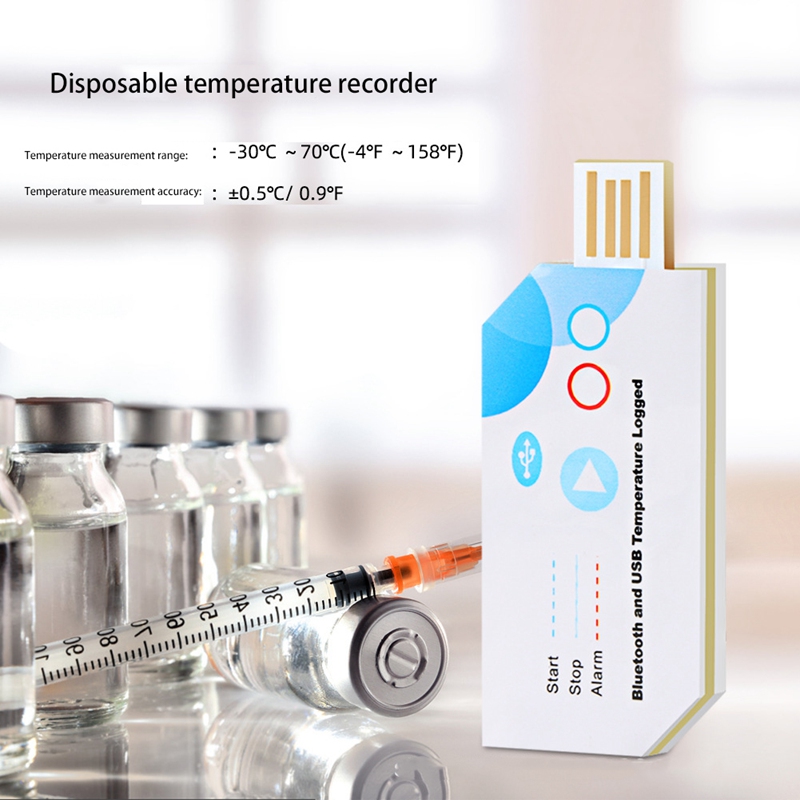 USB Temperature Data Logger Disposable RH TEMP Data Logger Recorder Bluetooth And USB Temperature Logger