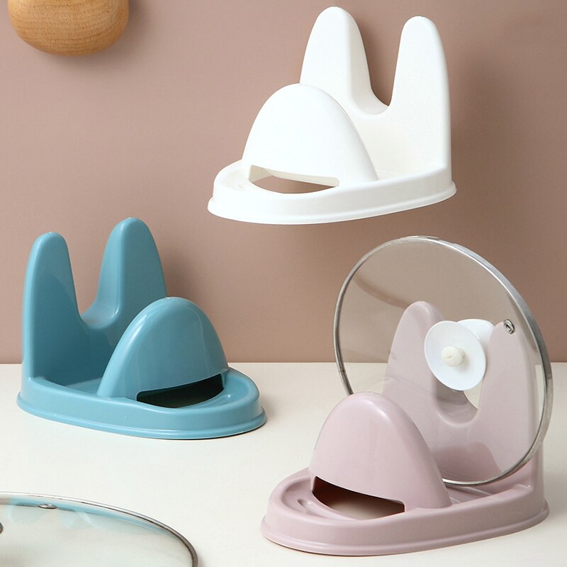 Praktische keuken kookgereedschap pot pan deksel schaal standaard houder antislip beugel hakblok opberghouder rek gereedschap