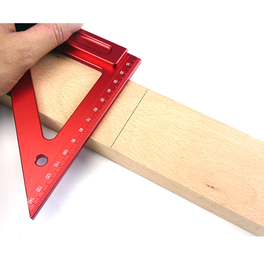 90/45 Degrees Woodworking Tools Corner Precision Triangle Ruler Aluminum Alloy Carpenters Rule Hole Positioning Measuring Ruler