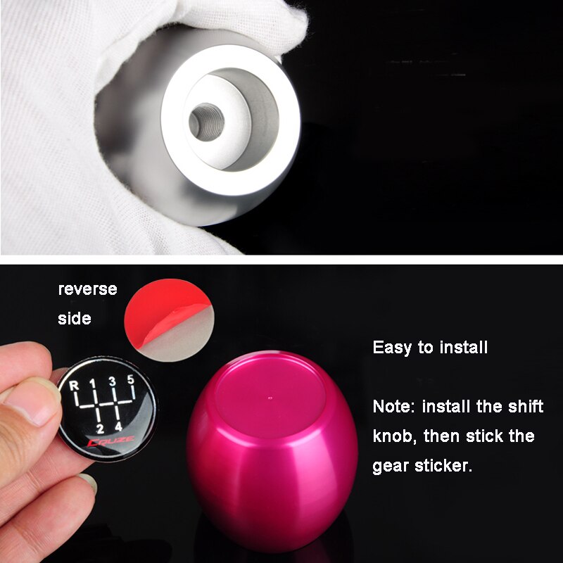 Auto Car 5/6 Speed Manual Lift Up Reverse Gear Shift Knob Aluminum Gearstick Lever Shifter Heads