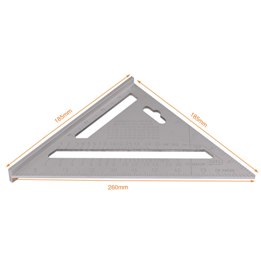 Triangular Angle Protractors Aluminum Alloy Square Speed Measuring Ruler for Framing Building GQ999