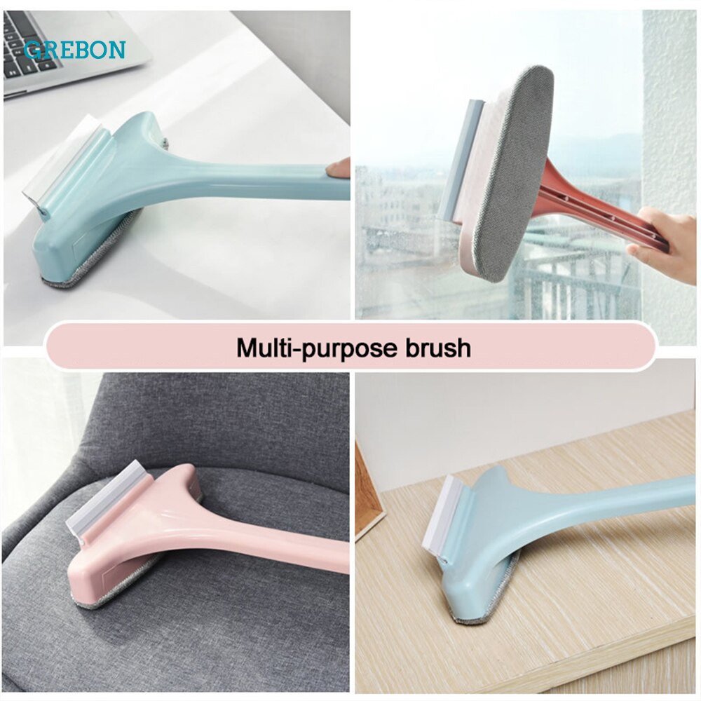 Double Side Glass Cleaner Multipurpose Window Glass Cleaning Brush Dust Cleaner Brush For Washing Window Glass Wiper Household