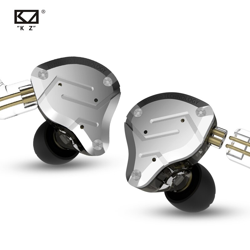 Kz ZS10 Pro In Ear Headset Metalen 4ba + 1dd Hybrid 10 Eenheden Hifi Bas Oren Monitor Oortelefoon Sport Noise cancelling Weer Zsx