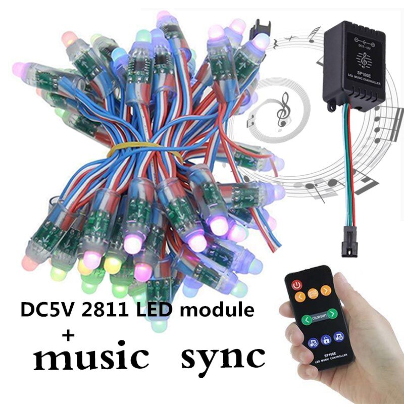 50 stücke 12mm WS2811 Volle Farbe LED Pixel Licht Modul DC 5V eingang IP68 wasserdichte RGB farbe 2811 IC Digital LED weihnachten Licht