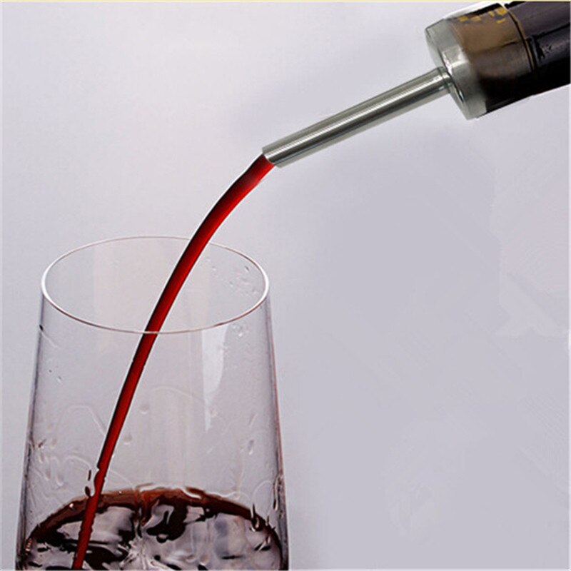Edelstahl Wein Olivenöl Ausgießer Dispenser Auslauf Glas Flasche Ausgießer Stopper Glaskolben Trockenen Rotwein Topf Flasche Kork: black