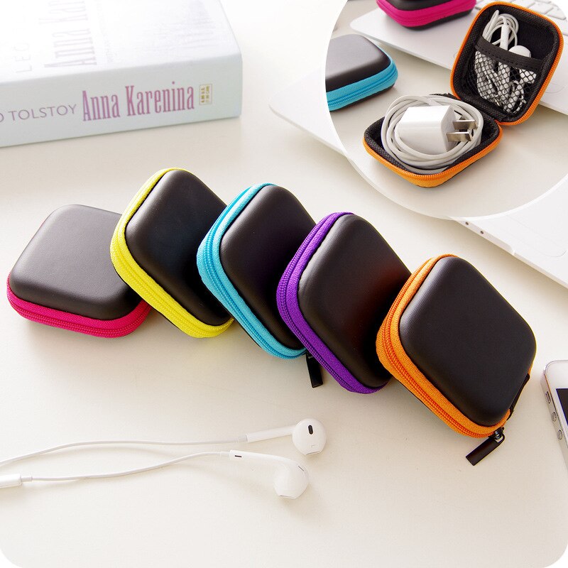 Słuchawki etui na uchwyt przechowywanie przenoszenie twarde etui na słuchawki akcesoria do słuchawek słuchawki douszne karta pamięci kabel USB