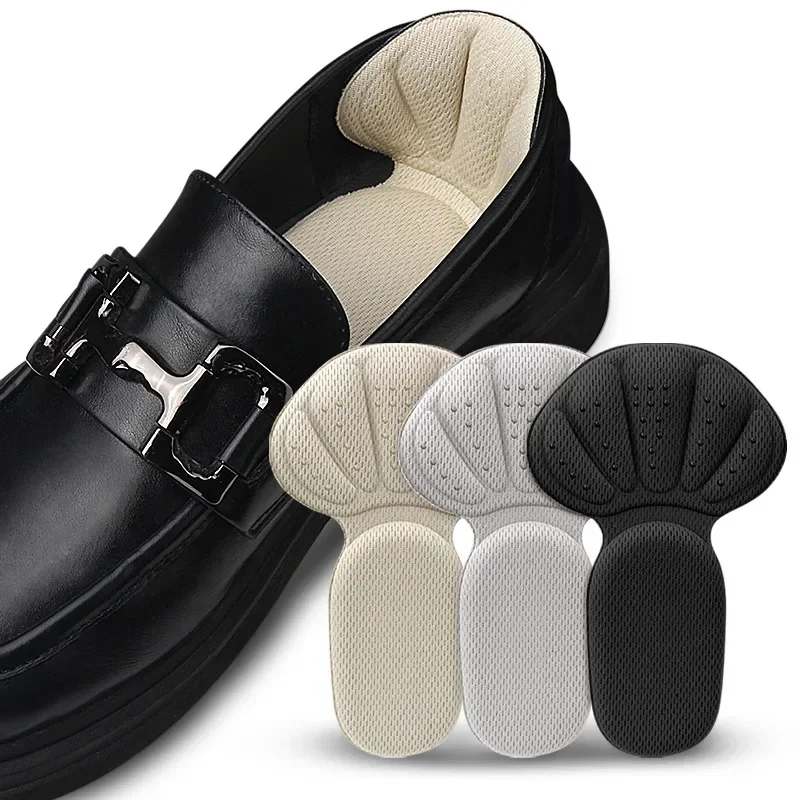 Pegatinas para el talón, zapatillas, Protector del talón, almohadillas para los pies, alivio del dolor, reductor de tamaño, plantillas antideslizantes para zapatos, almohadilla para el cuidado de los pies en forma de T, empuñaduras para el talón