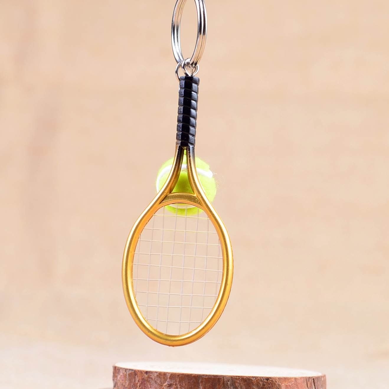 Leuke Sport Mini Tennisracket Hanger Sleutelhanger Sleutelhanger Key Chain Ring Finder Holer Accessoires Voor Tiener Fan #1-17162: Yellow