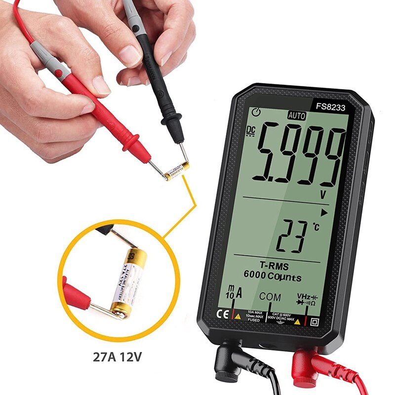 Digital Multimeter Automatic Ranging Voltmeter Full Screen 4.7 Inches TRMS 6000 Counting Multimeter Tester, Capacitance