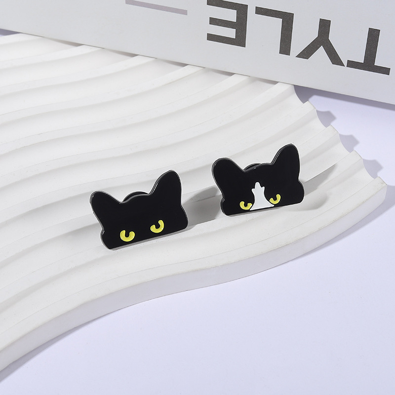 Kleine Zwarte Kat Patch Broche Pin Kleding Tassen Badge Metalen Broches voor Schoenen Badges Applique voor DIY Kleding