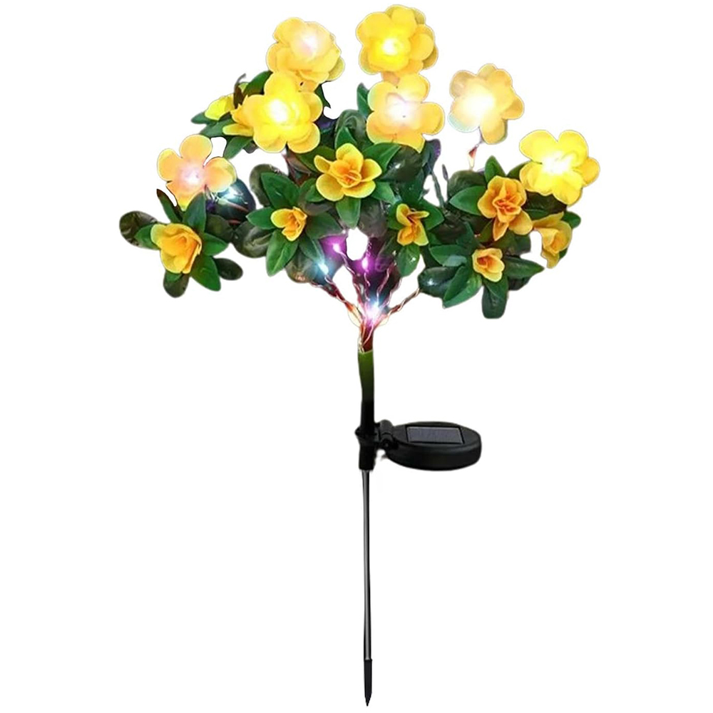 Led-solcellelampe vanntett azalea-solcellelampe utendørs dekorativ for hage, plen, stibelysning, bryllupsdekor: Rose