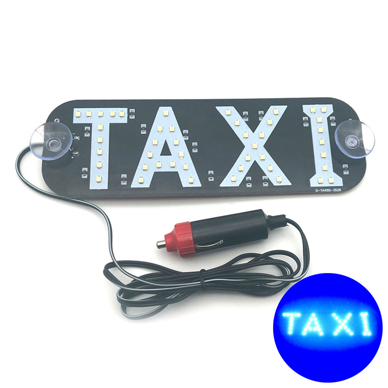 Panel de luz indicadora LED para Taxi, señal de advertencia, encendedor de cigarrillos con ventosa, Faro de señal, luz de Taxi, DC12V: Azul oscuro