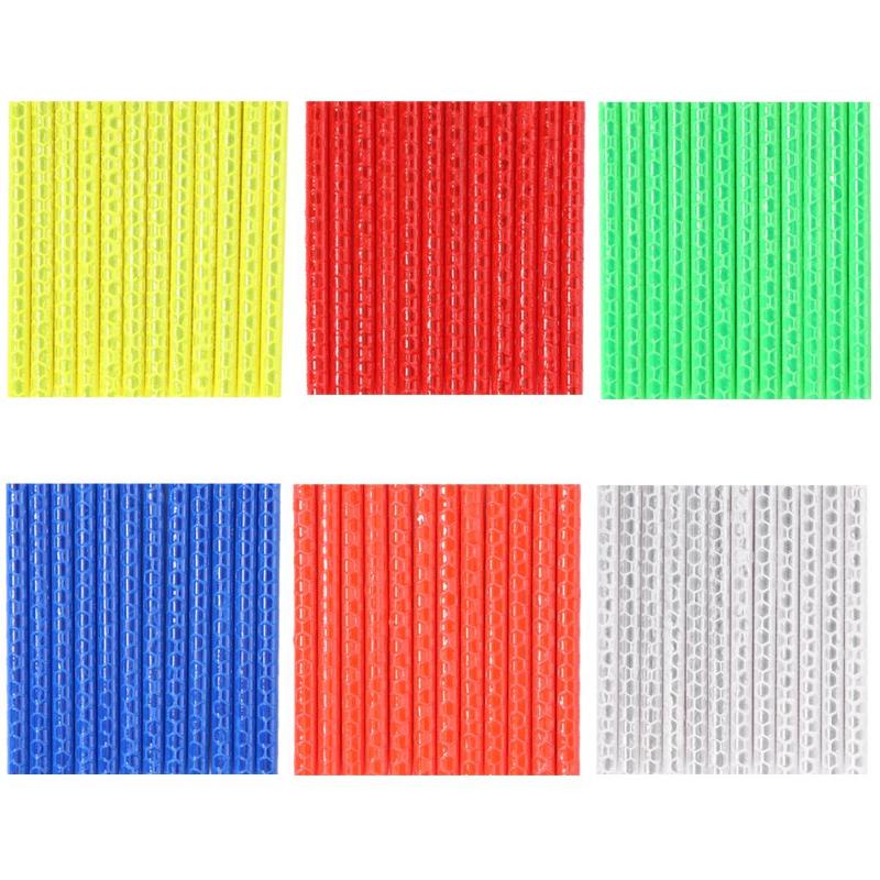 12 pçs/set Refletores Da Bicicleta Da Bicicleta Ciclismo Raios Da Roda Luz de Aviso de Segurança de Enchimento da Meia Faixa de Ferramentas Da Bicicleta Refletor