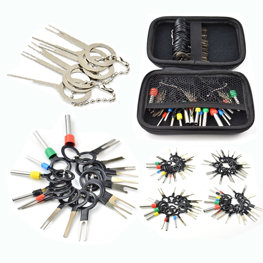 100pcs Car Terminal Removal Kit Wiring Crimp Connector Pin Extractor Puller Terminal Repair Tools Kit