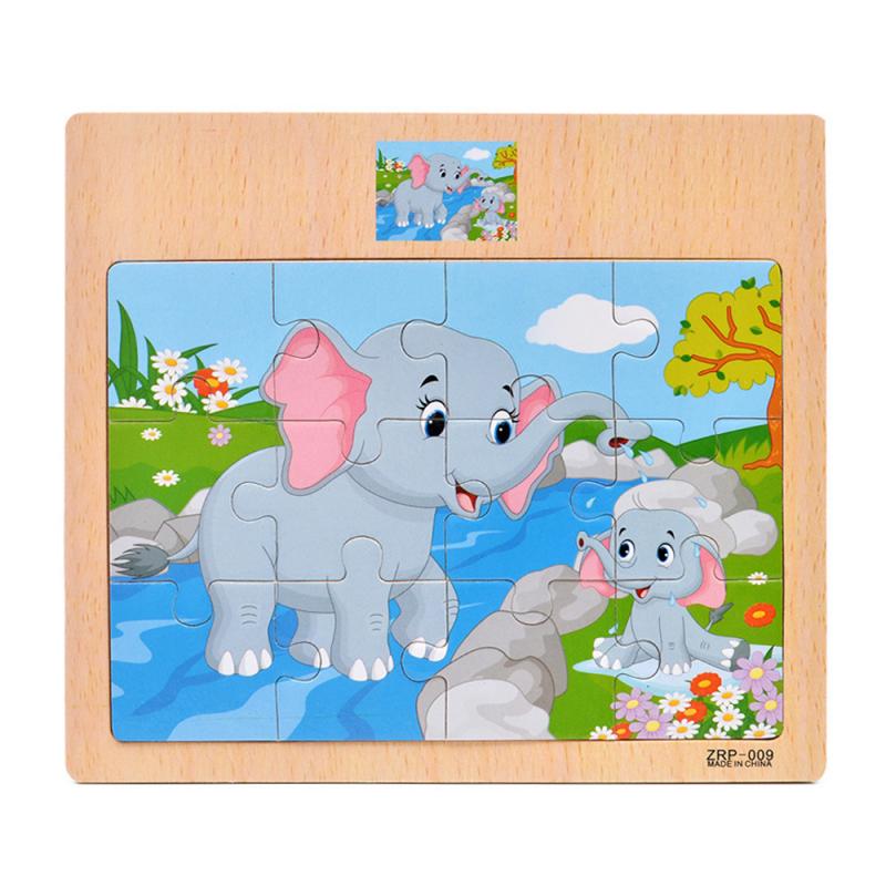 Baby Toys 17*15CM Kids Toy Wood Puzzle Wooden 3D Puzzle Jigsaw For Children Baby Cartoon Animal/Traffic Puzzles Educational Toys