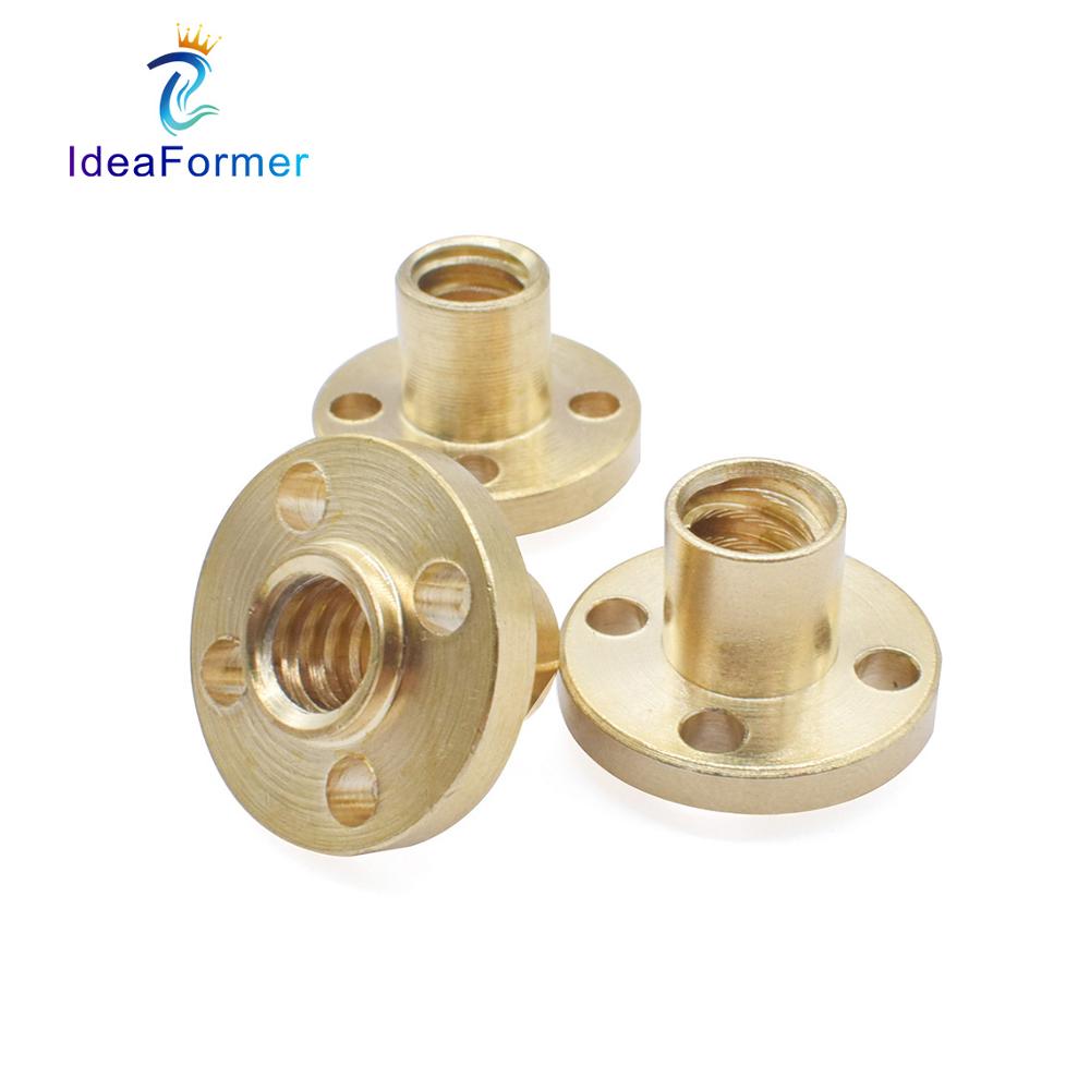 Jeu de vis à tête trapézoïdale T8, diamètre 8mm, pas 2mm, plomb 2/4/8mm, longueur 200/250/300/350/400/500mm avec écrou en laiton