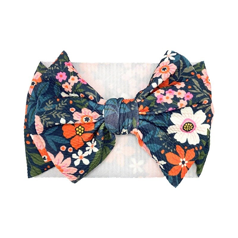 Lenço de cabeça estampado para crianças, europa e américa, acessórios para cabelo, arco grande, macio, elástico, acessórios para bebês: 15