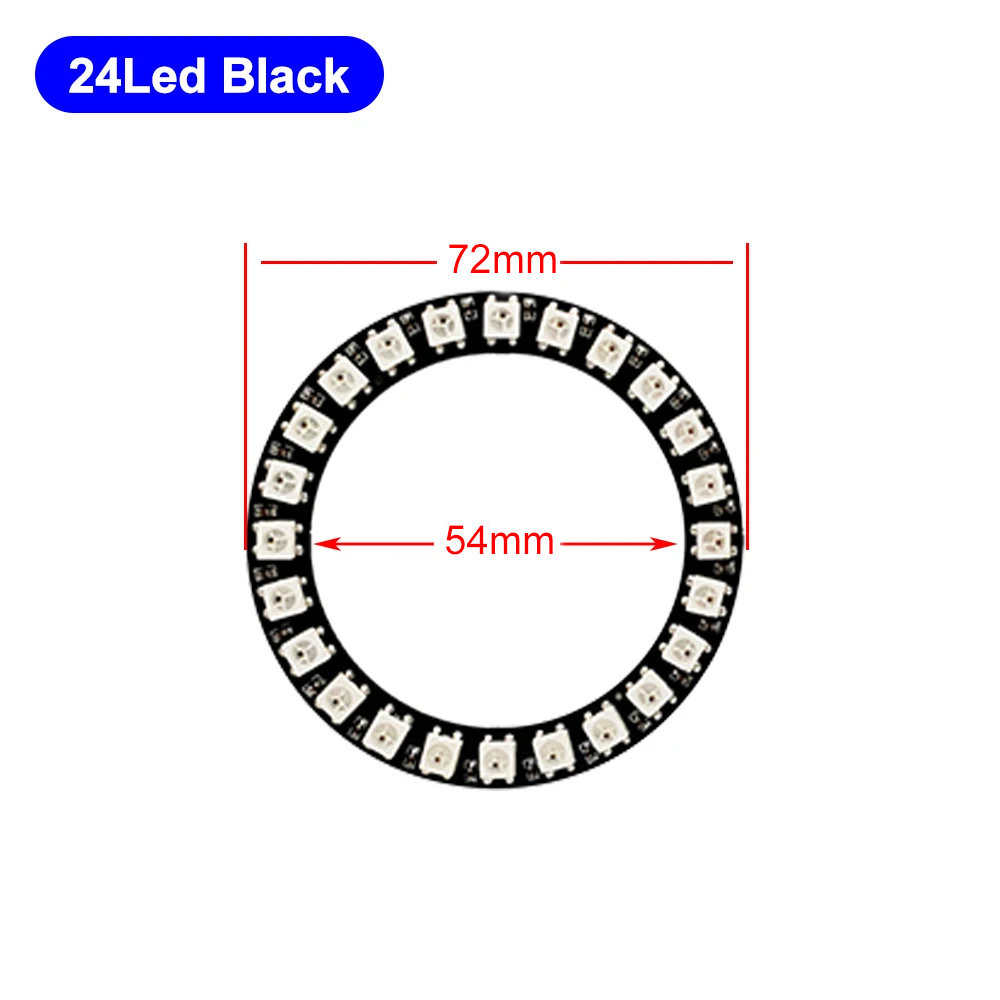 DC5V WS2812B DIY anillo Led direccionable individualmente WS2812 IC incorporado 5050 RGB módulos redondos círculo Arduino luz 8 a 148 píxeles: Morado