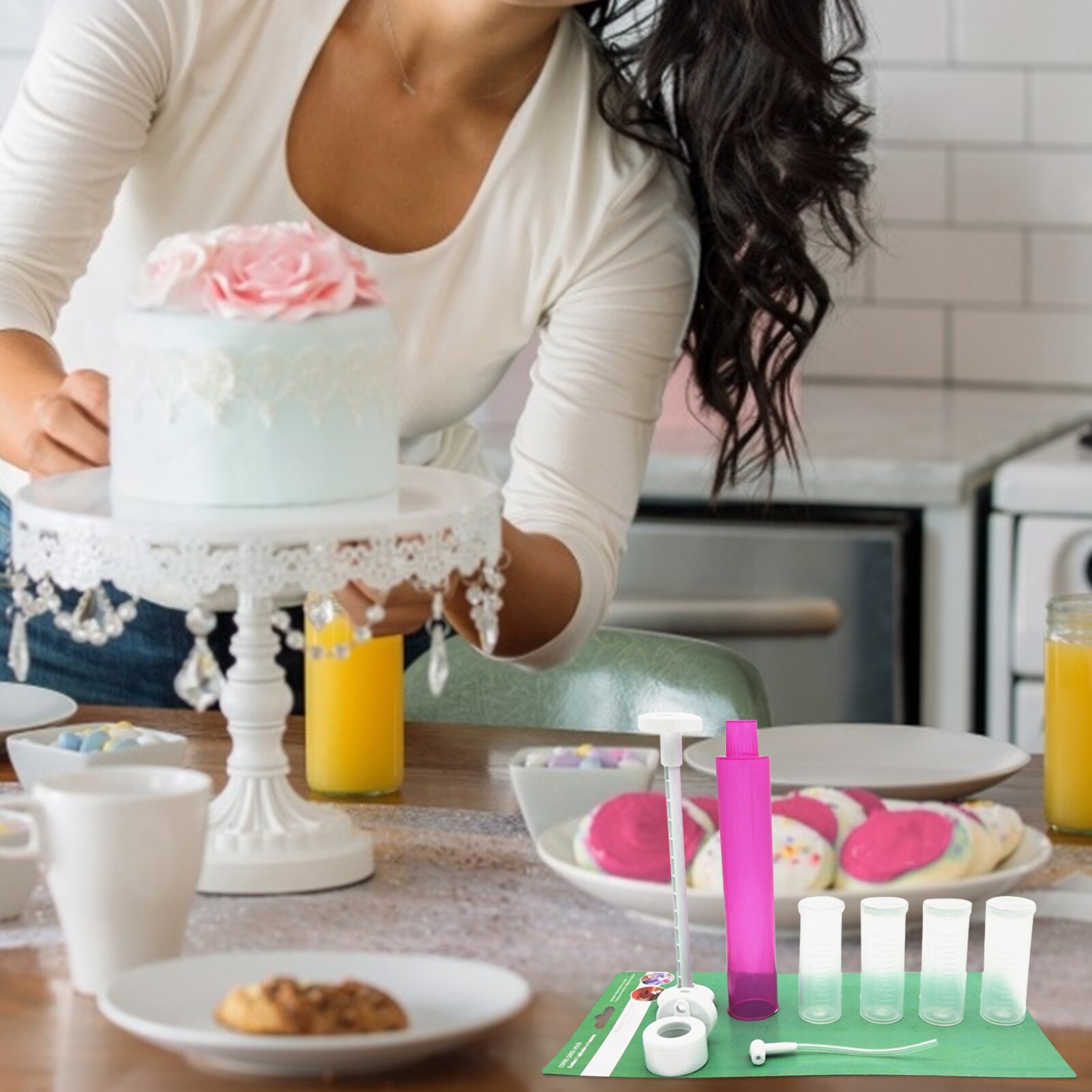 Manual ABS Airbrush Cake Decorating Tool Set Baking Tools For Cupcakes Desserts