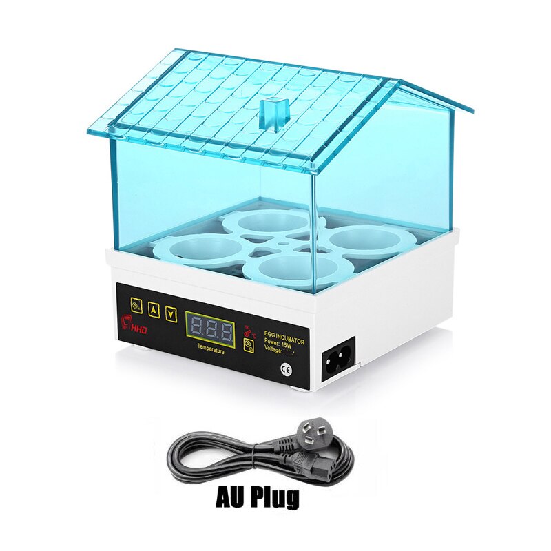 4 kpl munahautomo hautomo mini digitaalinen lämpötila brooder farm brooder viiriäinen muna hautomo hautomo laitteet lapsille: Au -pistoke / 220v