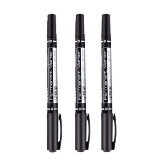 0.5/1mm Dual Double Tip Waterproof Pens Fast Dry Permanent Marker Environmental Ink two side smooth writing logistics