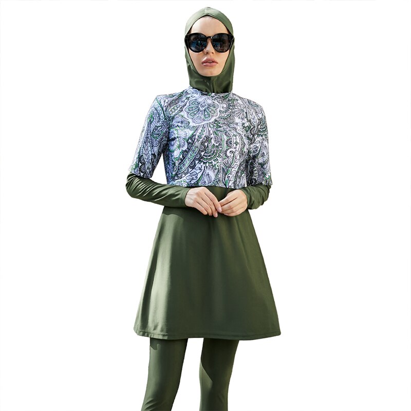 2022 muslimischen Bademode Anzug Frauen bescheiden Hijab Sport Badeanzug Islamischen Burkini ArabicTurkey Pakistanischen Strand Bourkini Schwimmbad Borkini