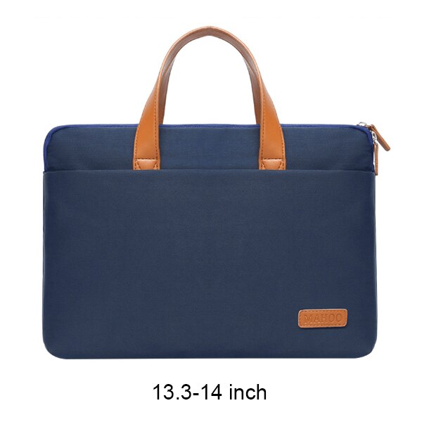 Maletines portátiles a prueba de golpes para mujer, bolsa de ordenador, bolso de mano para documentos de negocios, bolsa de mensajero, accesorios: Navy 13.3-14 inch