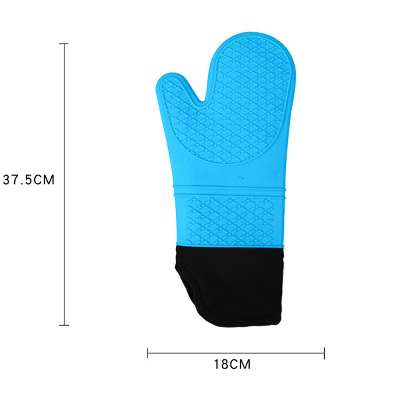 Guantes de silicona resistentes al calor para horno, manoplas gruesas antideslizantes sólidas para cocinar a la parrilla y hornear, 1/2 Uds.