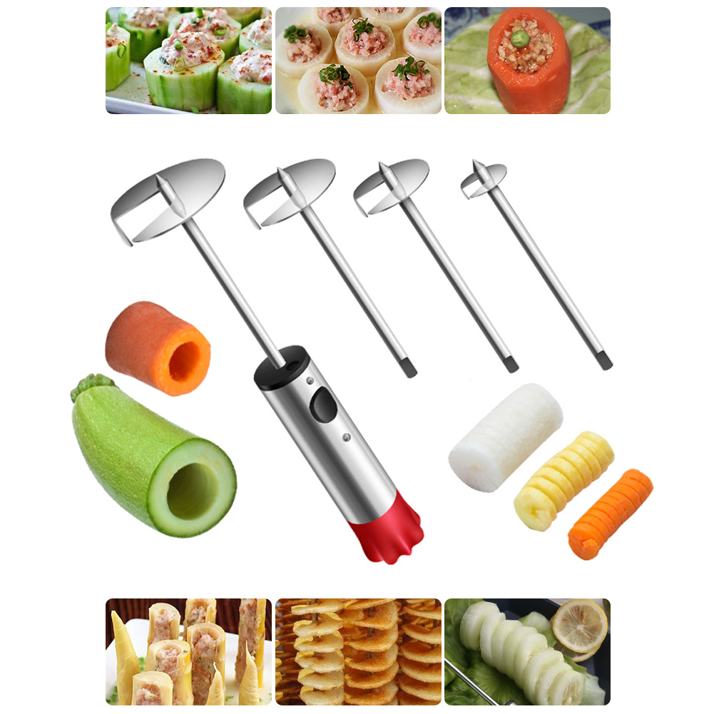 Bore grøntsagsfrugtkerner med ergonomisk anti-slip håndtag denukleator til kerneboring udhulning af zucchini kartofler gulerod pære