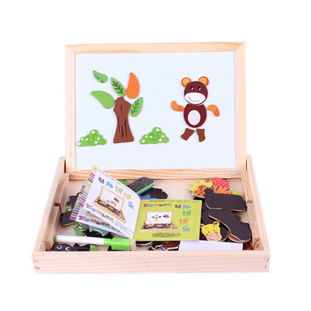 Drawing Board - Magnetic Puzzle - Double Easel - Educational Toy for Kids - Wooden: Default Title