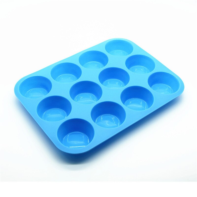 12 bakvormen Roosters Siliconen Cake Fondant Cupcake Decorating Cake Gereedschap Vormen Voor Cookies Accessoires: Sky Blue