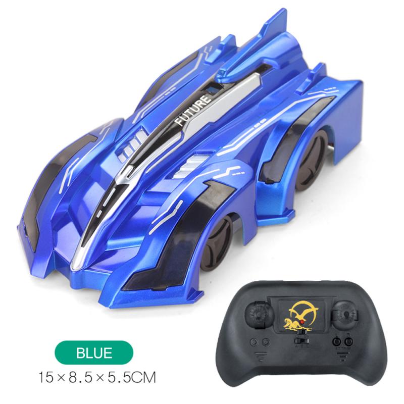 ! Anti Gravity Wall Climbing RC Car 360 Rotation Stunt Car Toys With LED Lights Remote Control RC Toy For Baby Kids Xmas: Blue