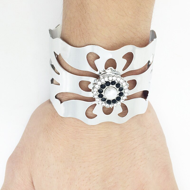 Holle drukknoop armband brede bangle  tp7965 (  fit 18mm 20mm snap)