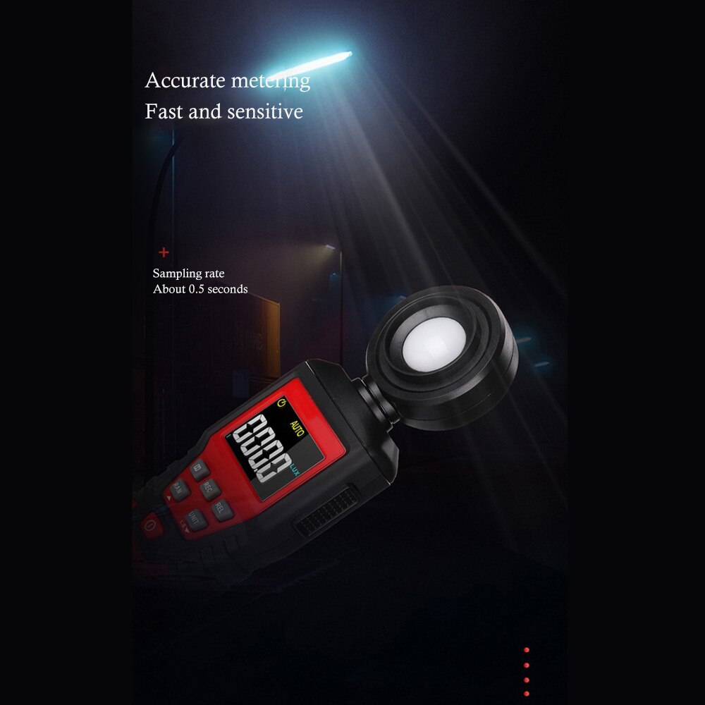 Digital Light Meter High Precision Display Luxmeter HT620 Sensor Light Meter 180 Degree Rotation Photoreceptor Illuminance Meter