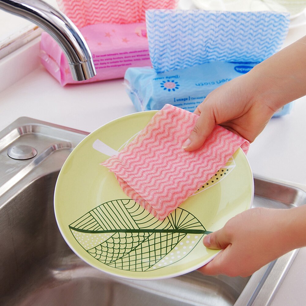 Kitchen Disposable Cleaning Cloth Multi-Purpose Cloth Scouring Pad Kitchen Cleaning Non-Woven Fabric Kitchen Cleaning Cloth D30