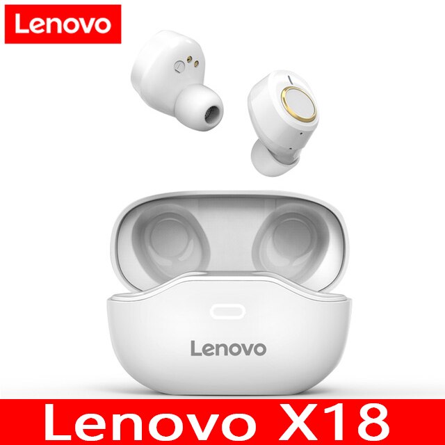 Lenovo X18 TWS écouteur sans fil Bluetooth 5.0 Super léger bouchon d'oreille longue batterie touches tactiles casque anti-transpiration sport écouteurs: X18 white