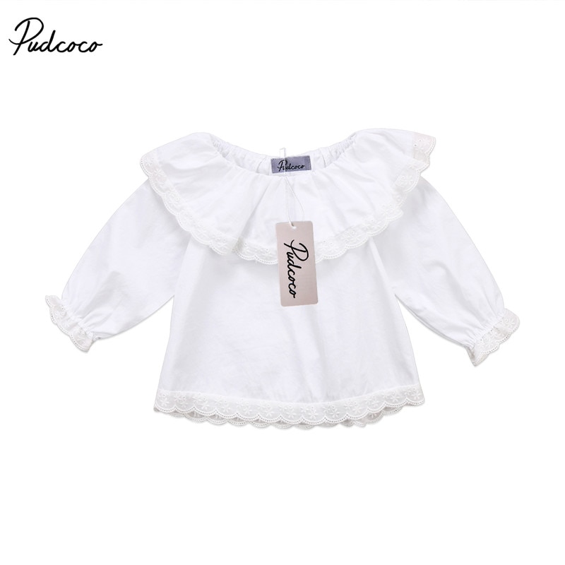 0 a 24M Nuovo Stile Appena Nato Del Bambino Vestiti Delle Ragazze A Maniche Lunghe In Pizzo Off Spalla Magliette E Camicette T-Shirt Abiti Vestiti Del Bambino 0-2T