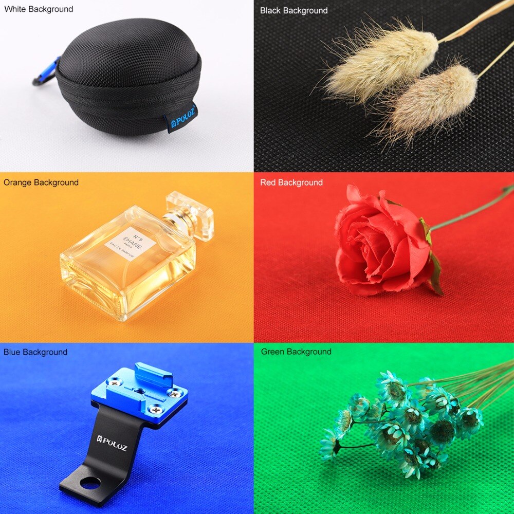 PULUZ — 8 Mini boîte à lumière pliable de 20x20 cm, avec éclairage LED, fond noir et blanc, boîte de studio photo