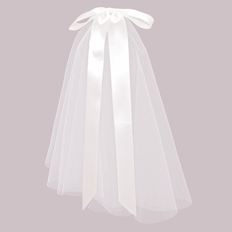 Haar Sluier Met Clips Handgemaakte Bruiloft Accessoires Engagement Hairwear Wit Ivoor Hoofdtooi Verkoop Boog Knoop Bruidssluier: Ivory
