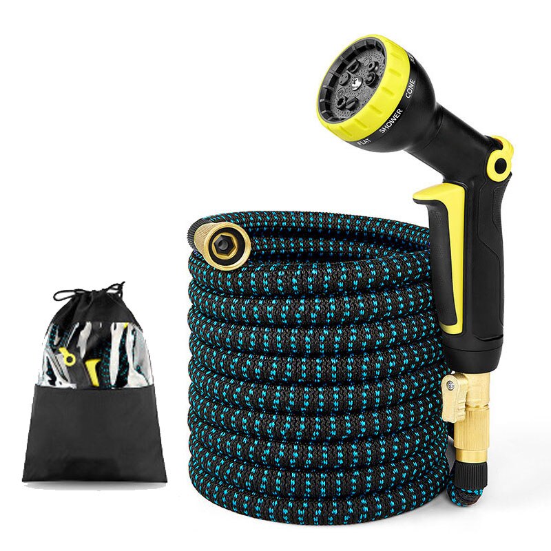 Infällbar slang förlänga trädgårdsslang sprutpistol naturlatex högtrycks biltvättarrör krymper flexibel tuinslang bevattning: 100ft-30m / Mörkblå