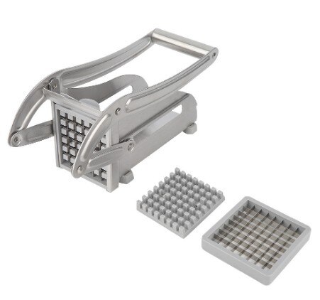 Cortador Manual de patatas fritas, máquina para cortar patatas fritas, rábano, lechuga, rebanadas: Plata
