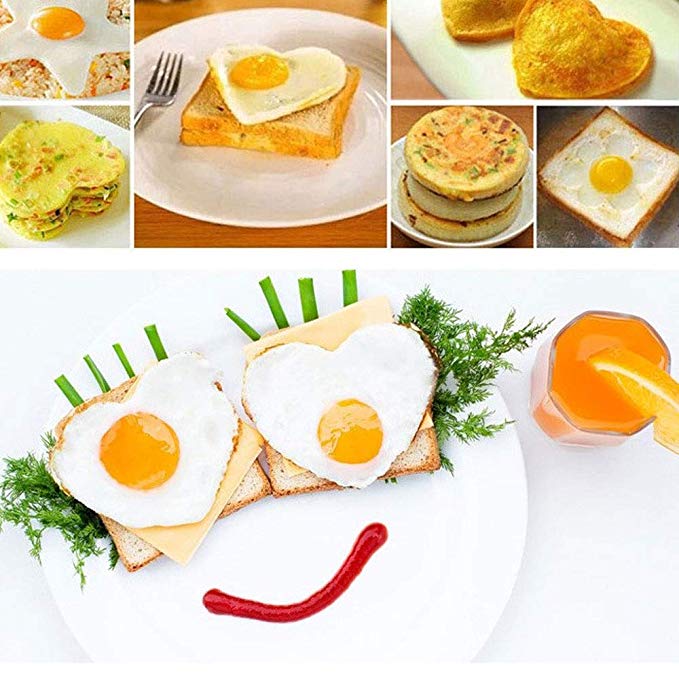 Egg Ring Non-stick Silicone Round Egg Ring Pancake Mold Reusable Silicone Non-stick Pancake Machine Egg Ring Machine (1PCS)
