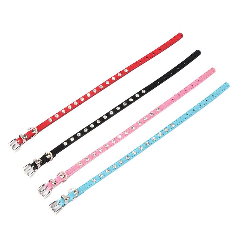 Crystal Rhinestone Cattle Cashmere Pet Collars Animals Dogs Cat Adjustable Collars Leads Pets Supplies Suede Crystal Cat Collar