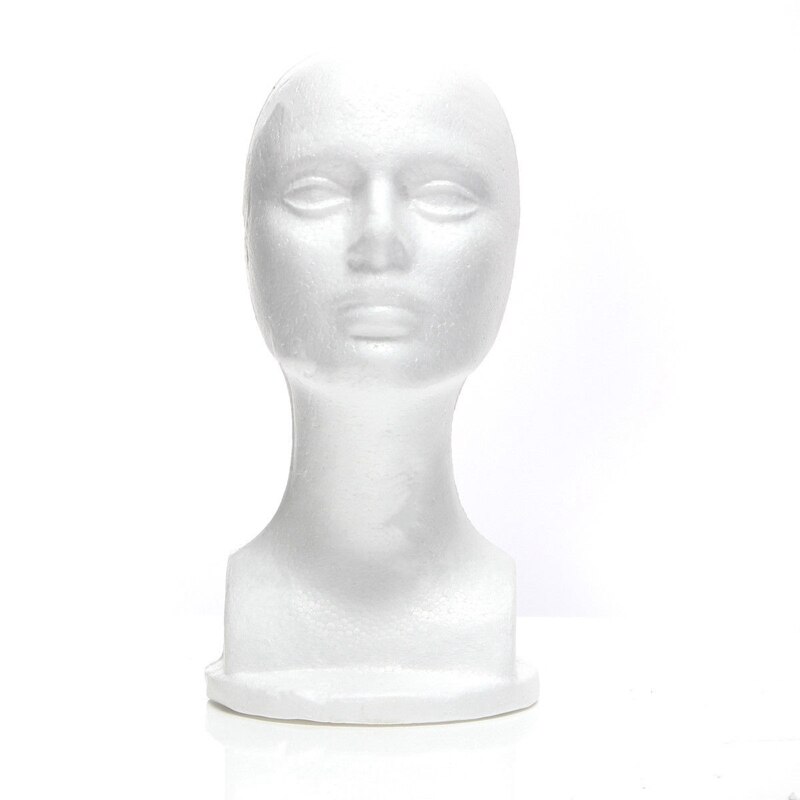 Cabeza de Maniquí de espuma de poliestireno, modelo de gafas, sombrero, peluca, soporte de exhibición